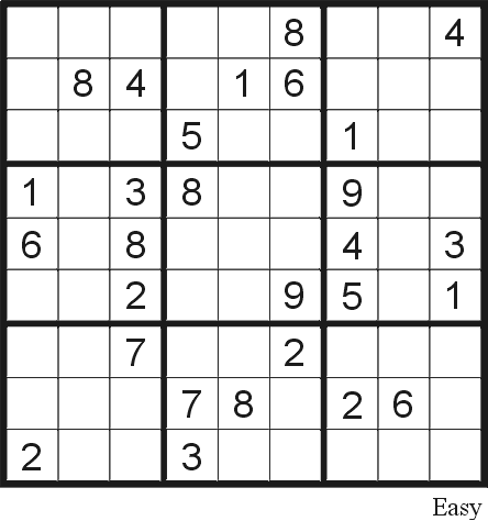 Free Sudoku Printable Puzzles on Sudoku Puzzle 1  Easy    Free Printable Puzzles