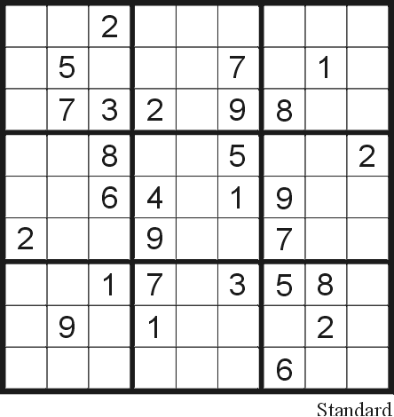 Printable Sudoku Puzzle on Sudoku Puzzle 12  Standard    Free Printable Puzzles