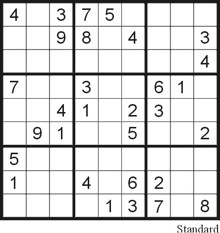 Printable Sudoku Puzzle on Sudoku Puzzle 13  Standard    Free Printable Puzzles