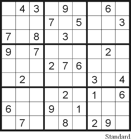 Free Printable Sudoku on Sudoku Puzzle 14  Standard    Free Printable Puzzles