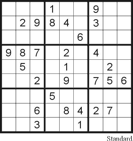 Printable Free Sudoku on Sudoku Puzzle 15  Standard    Free Printable Puzzles