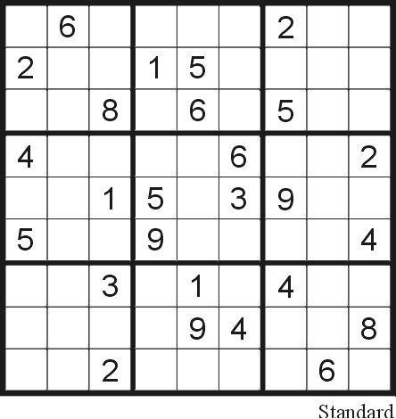 Sudoku Puzzle Printable on Sudoku Puzzle 16  Standard    Free Printable Puzzles