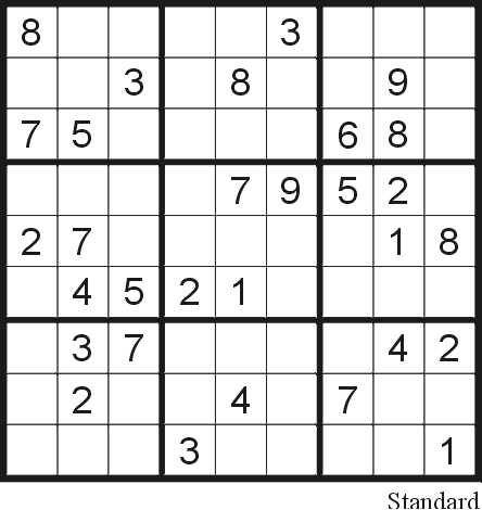 Printable Sudoku Puzzle on Sudoku Puzzle 17  Standard    Free Printable Puzzles