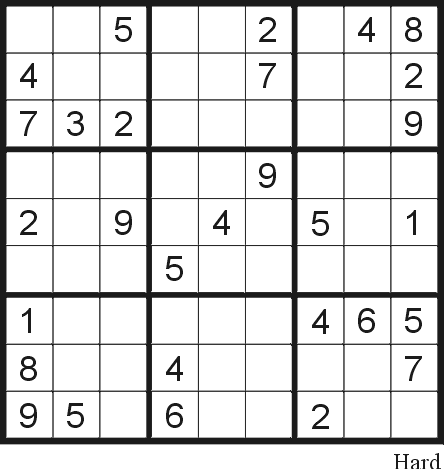 Hard Sudoku on Sudoku Puzzle 24  Hard    Free Printable Puzzles