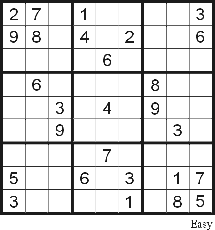 Free Sudoku Printable Puzzles on Sudoku Puzzle 4  Easy    Free Printable Puzzles