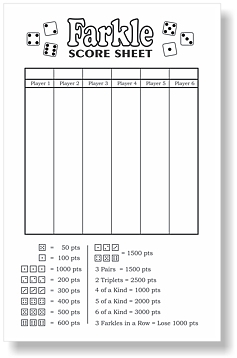 Farkle Score Sheets