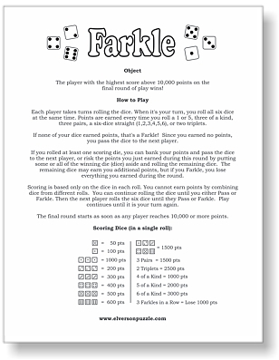 Mini-game Roundup, Farkle