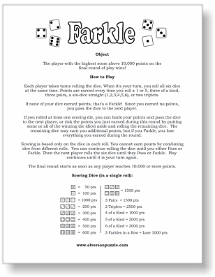 Farkle rules